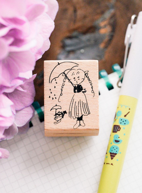 清仓|Yuusei| 原创可爱手账素材 女孩12月份月历 榉木手帐印章