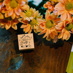 清仓|Yuusei| 原创可爱手账素材 猫咪12月份 榉木手帐印章