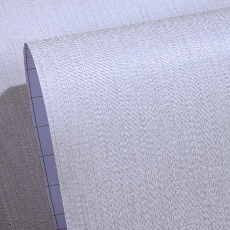 仿日式亚麻布纹自粘墙纸素色卧室温馨自贴壁纸纯色防水背景墙家用