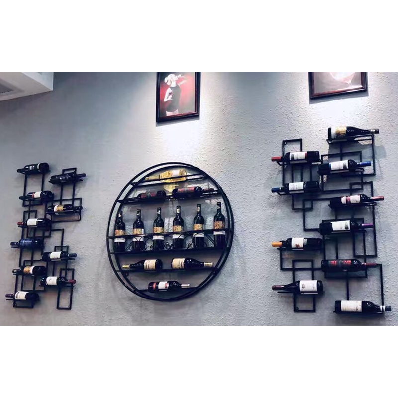 简约现代铁艺酒架酒柜壁挂餐厅创意悬挂酒杯墙上红酒架装饰置物架