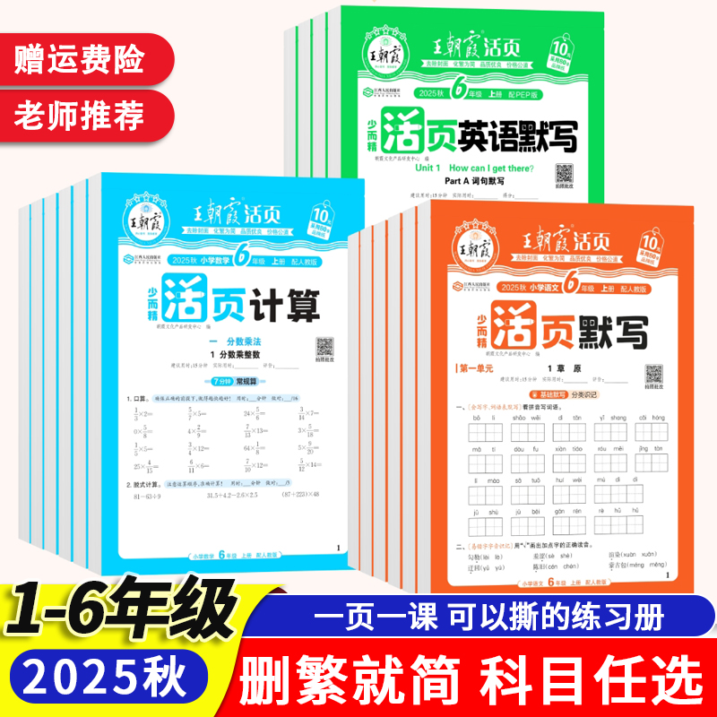 2025新王朝霞活页默写活页计算