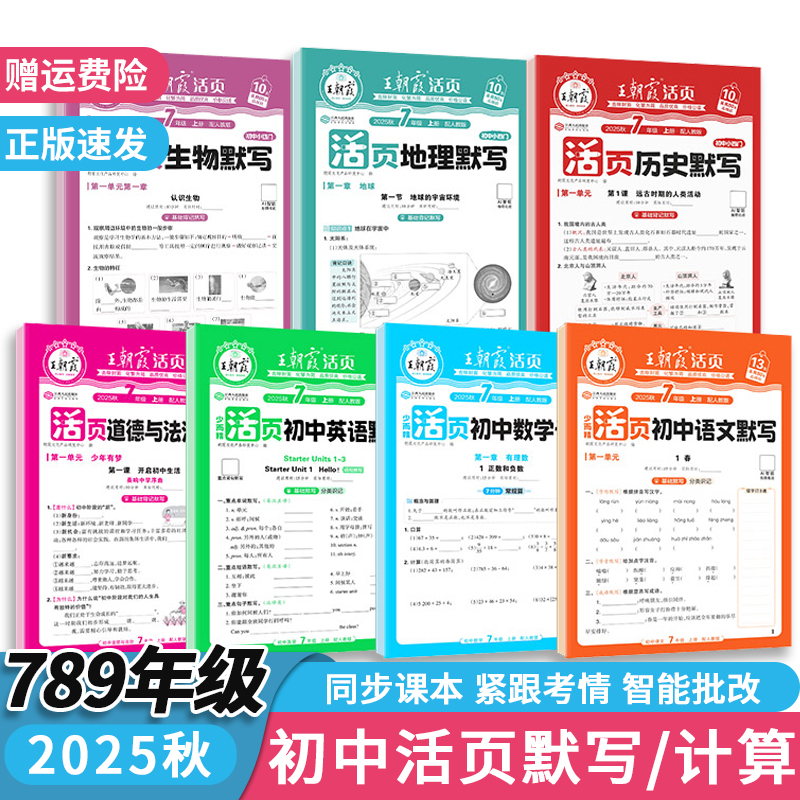 2025新王朝霞活页默写计算小四门
