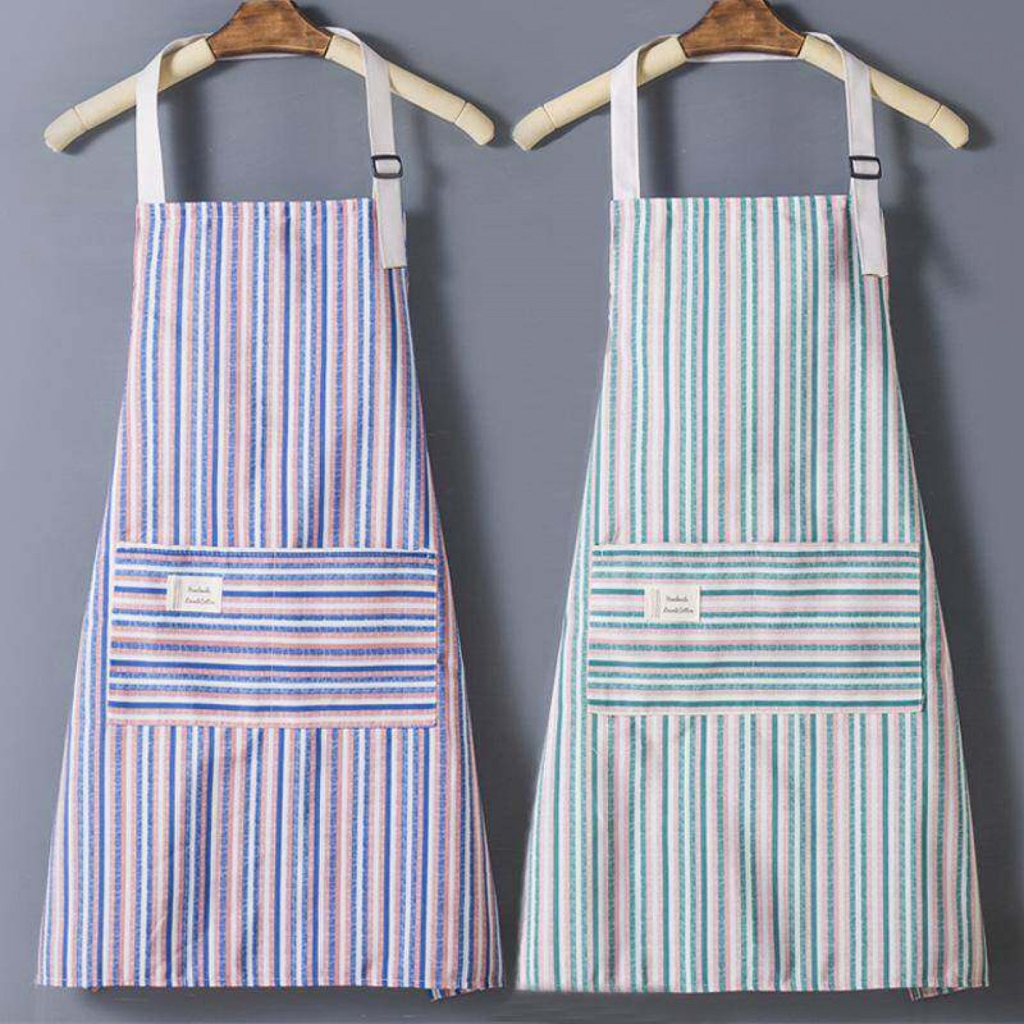 棉布透气薄款无袖围裙耐磨防污做饭围腰