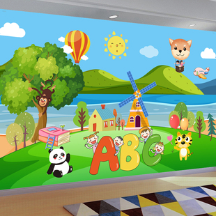 儿童房装饰自粘墙纸壁画海报卡通动漫卧室床头画幼儿园背景自粘画