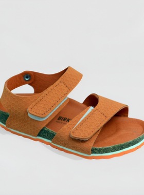 正品勃肯鞋男女童鞋德国进口软木鞋床凉鞋魔术贴搭扣Palu