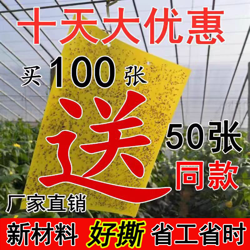 粘虫板黄板诱虫板蓝板双面沾白粉虱蚜虫针蜂贴果蝇诱捕器果园大棚
