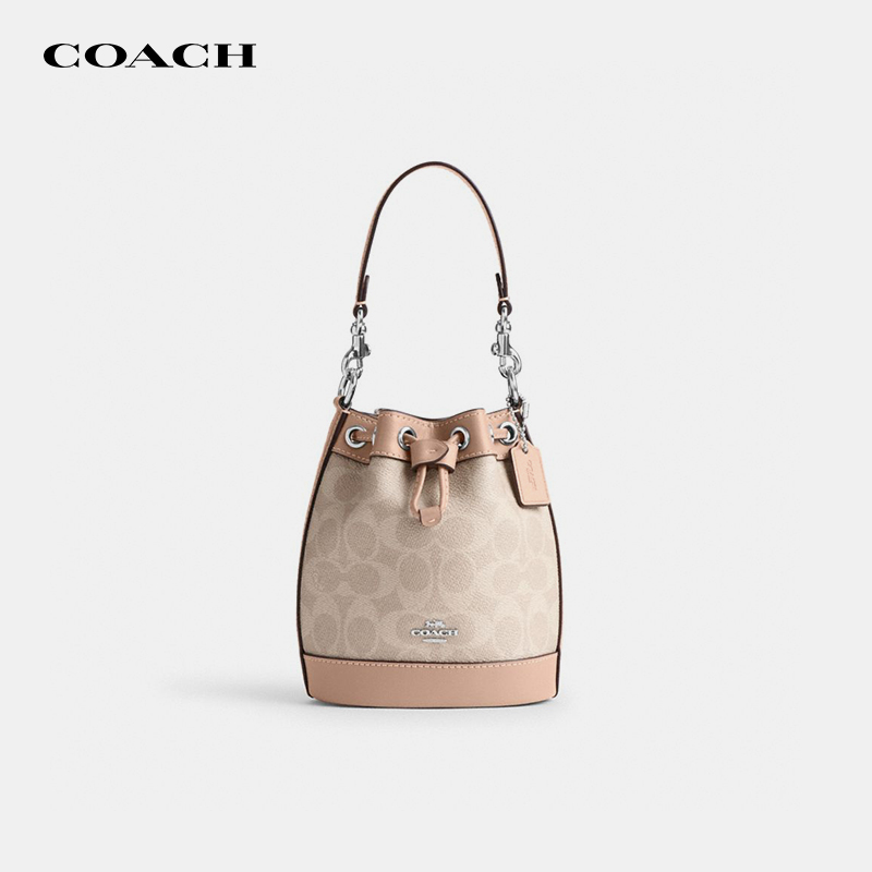 COACH/蔻驰新款抽绳老花水桶包