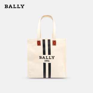 品牌直供 BALLY 巴利帆布包时尚 条纹手提包单肩包大容量托特包