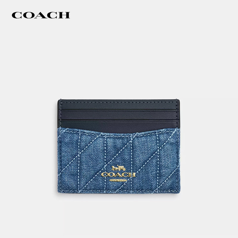 【正品保证】COACH/蔻驰女士钱包卡包织物拼皮证件包男女同款