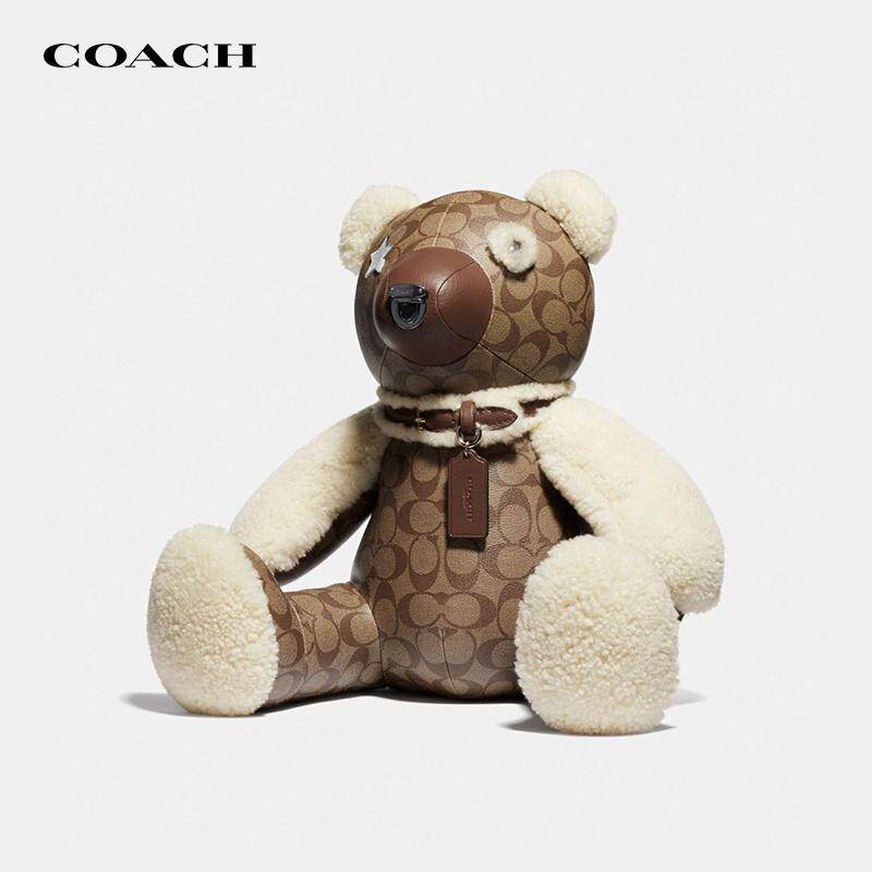 【正品保证】COACH/蔻驰Bag Charm37包包周边玩具熊老花毛绒公仔