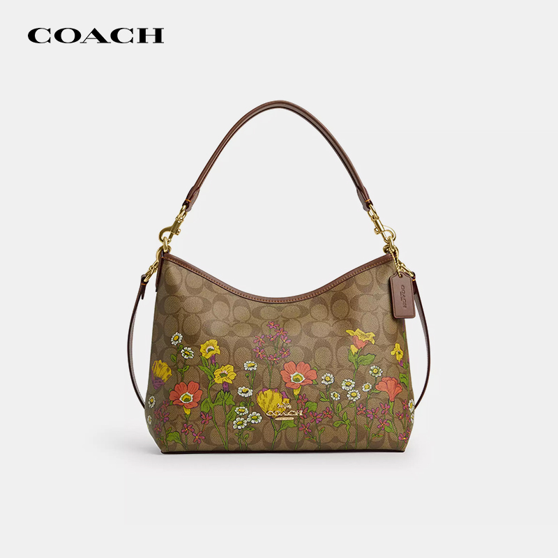 【国内现货】COACH/蔻驰Laurel流浪包花朵印花老花单肩斜挎手提包