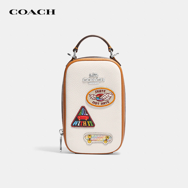 【官方授权】COACH/蔻驰Eva徽章手机包时尚潮流百搭手提手拎包女