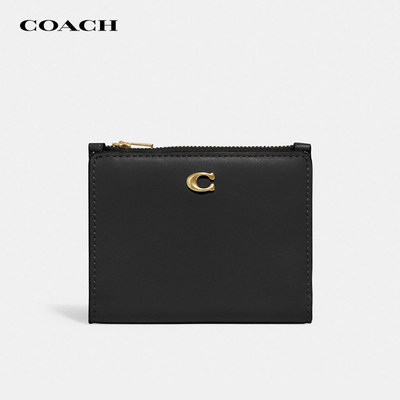 COACH/蔻驰Bifold纯色拉链款卡包