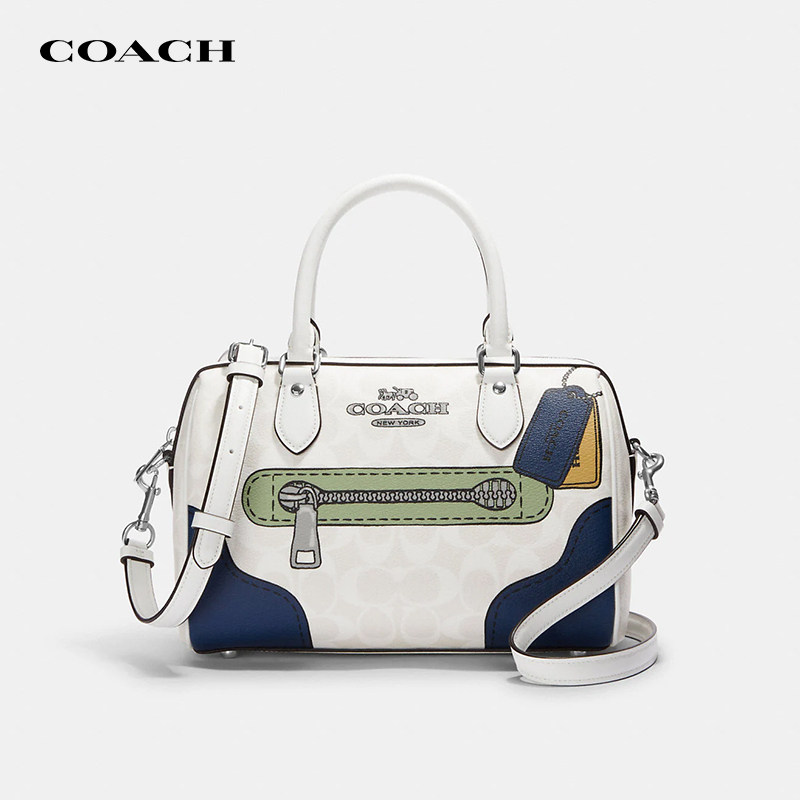 【官方授权】COACH/蔻驰ROWAN新款错视画波士顿包百搭单肩斜挎包