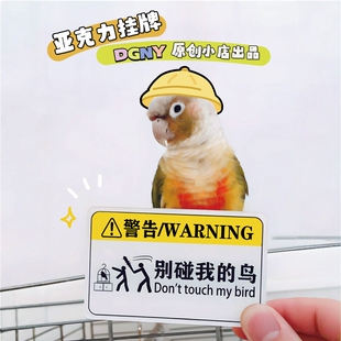 宠物鹦鹉鸟笼装饰牌警告牌亚克力挂牌别碰我的鸟牌子恐龙后代牌子