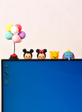 迪士尼米奇电脑屏幕装饰摆件工位显示器可爱卡通饰品迷你解压玩偶