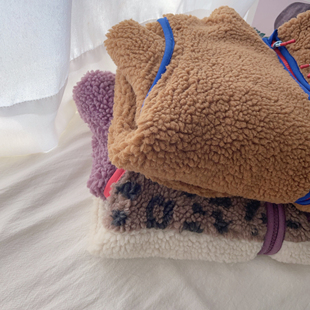 98-146英单男女童BD春秋款二合一拼色仿羊羔毛马甲外套儿童童装