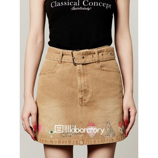 复古显瘦百搭潮流通勤款 A字裙 牛仔高腰半身裙女2026新款 周里物