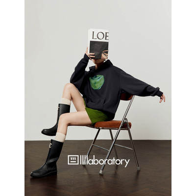 新款荧光苹果印花百搭通勤上衣