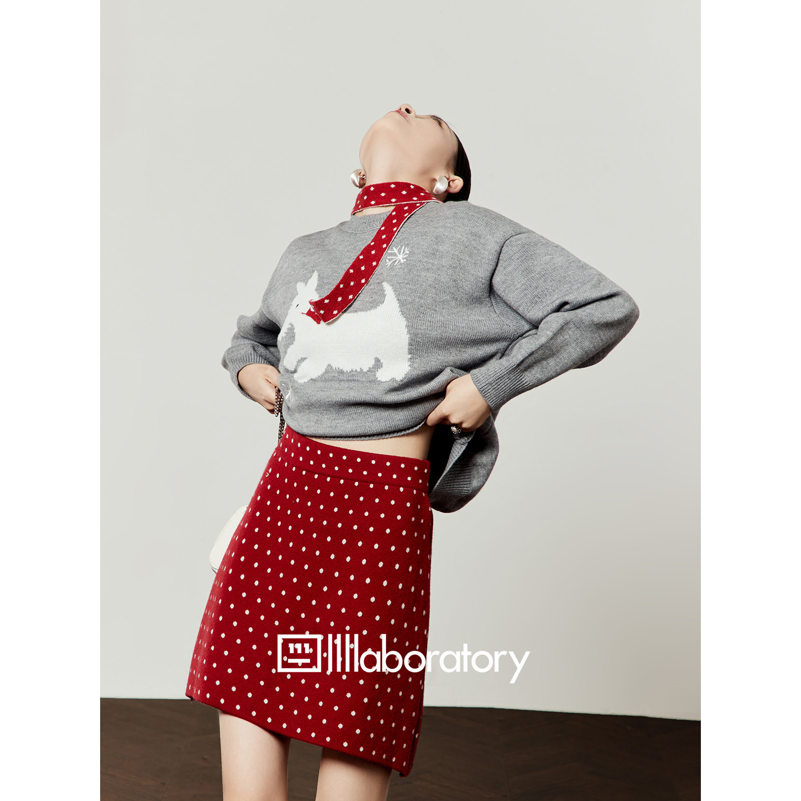 周里物/花灰色毛衣女2025冬季新款卡通提花撞色宽松百搭针织上衣,女装/女士精品,毛衣,淘宝优惠券,粉丝福利购,淘宝优惠卷