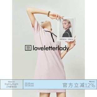 周里物/粉色连衣裙女2025新款夏清爽日常休闲通勤polo领设计裙子