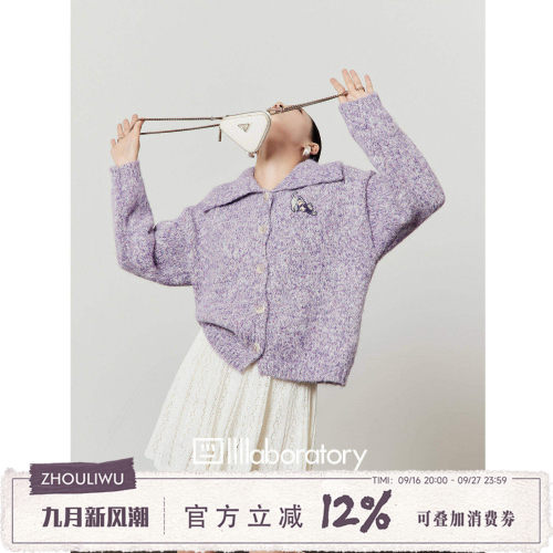 新款小豹刺绣宽松休闲针织上衣
