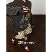 周里物出品「推推巧克力」黑色毛衣女2026春季 圆领宽松风上衣 新款