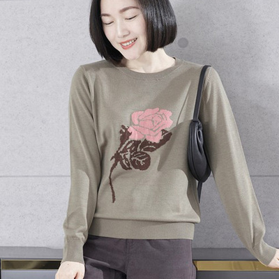 品质宽松针织衫打底衣女士内搭秋