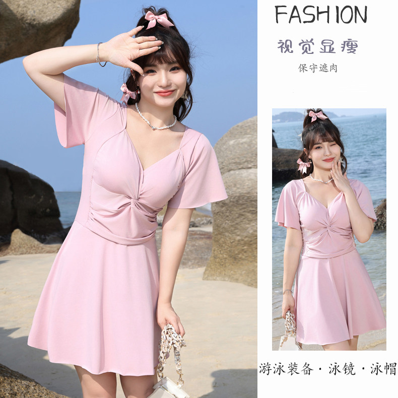 新款大码游泳衣女保守遮肉显瘦连体裙式大胸性感女士泳装防走光,运动/瑜伽/健身/球迷用品,连体泳衣,淘宝优惠券,粉丝福利购,淘宝优惠卷