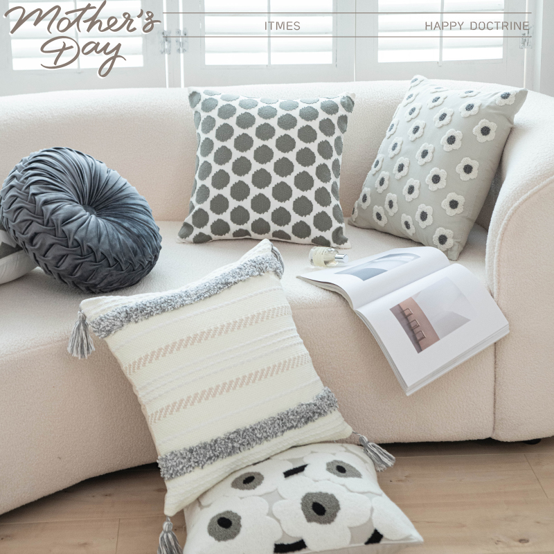 北欧ins侘寂风簇绒抱枕