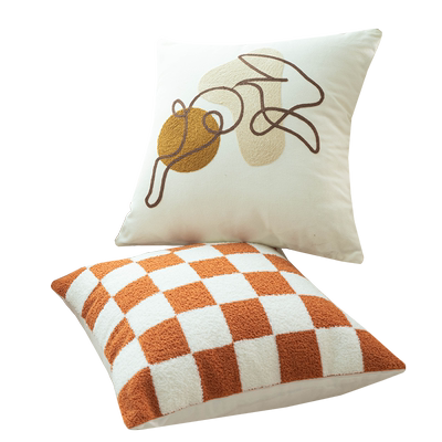 网红侘寂风千鸟格抱枕