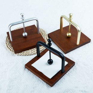 酒店餐桌纸巾架西餐厅桌面纸巾架子法式餐巾纸架方形纸巾夹架商用