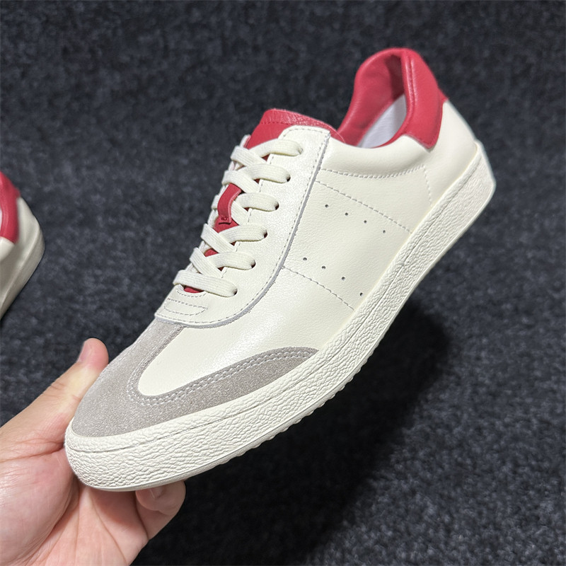 德训升级版小白鞋春季新款休闲男鞋欧美红尾潮鞋软底软面真皮板鞋