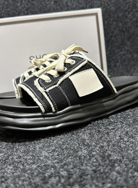 时尚个性凉拖2024夏季新款男鞋欧洲站潮鞋松糕软厚底增高一字拖鞋