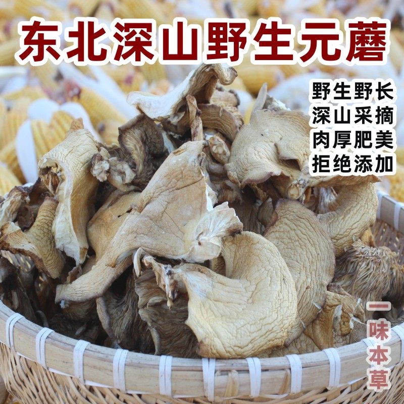 东北特产野生元蘑干货黑龙江省冻蘑肉蘑菇元小鸡炖香菇榛蘑黄冬菇