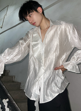 IHF“格里菲斯”中世纪复古喇叭袖荷叶边王子cos秋季二次元衬衣