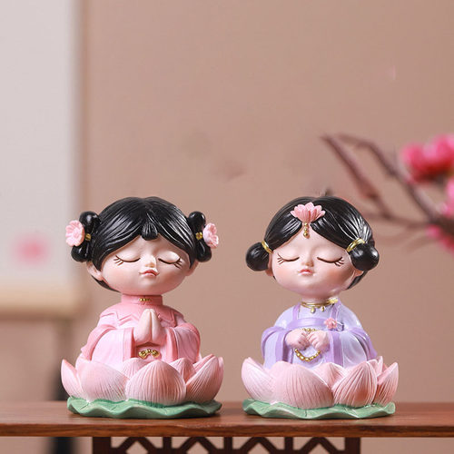 佛系解压治愈可爱可爱少女小摆件