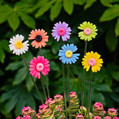 多肉盆栽花盆园艺花园装 饰品小配件向日葵花儿插件微景观造景摆件