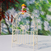 复古 欧式 花盆花园盆栽庭院装 饰造景摆件铁艺花插拱形门攀爬架法式