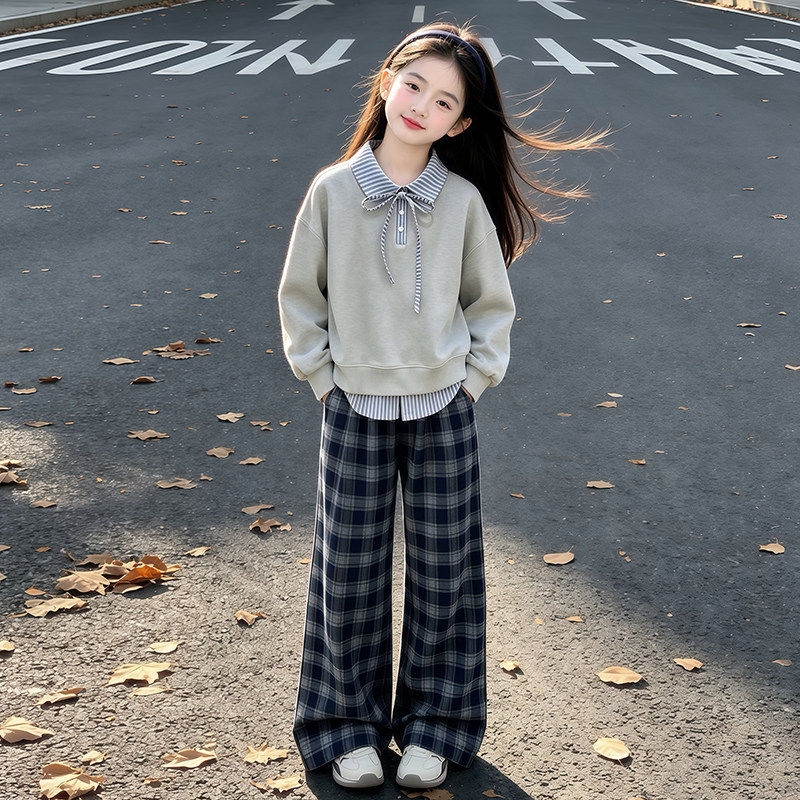 女童套装秋装2026秋季新款学生休闲秋天洋气时髦卫衣运动裤两件套