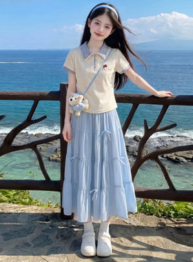 女童超好看韩系裙女孩半身裙套装