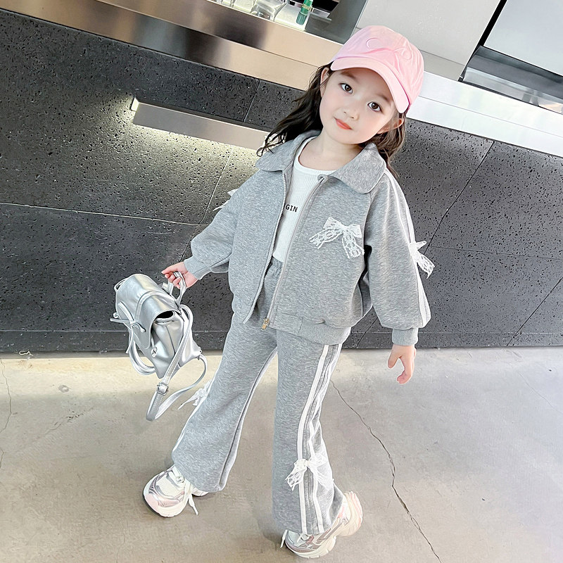 女童春秋套装2026新款儿童洋气时髦宝宝休闲秋季纯棉运动秋装卫衣