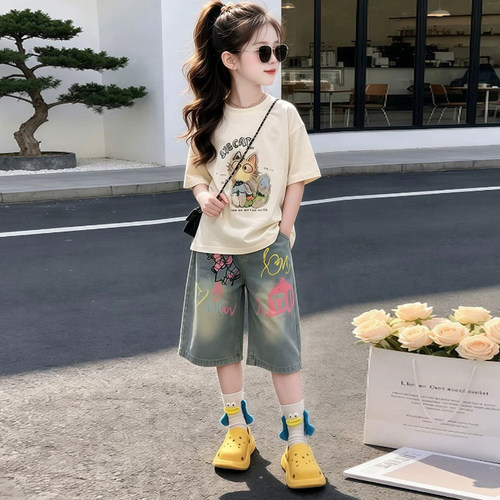 女童套装夏季2026新款短裤两件套