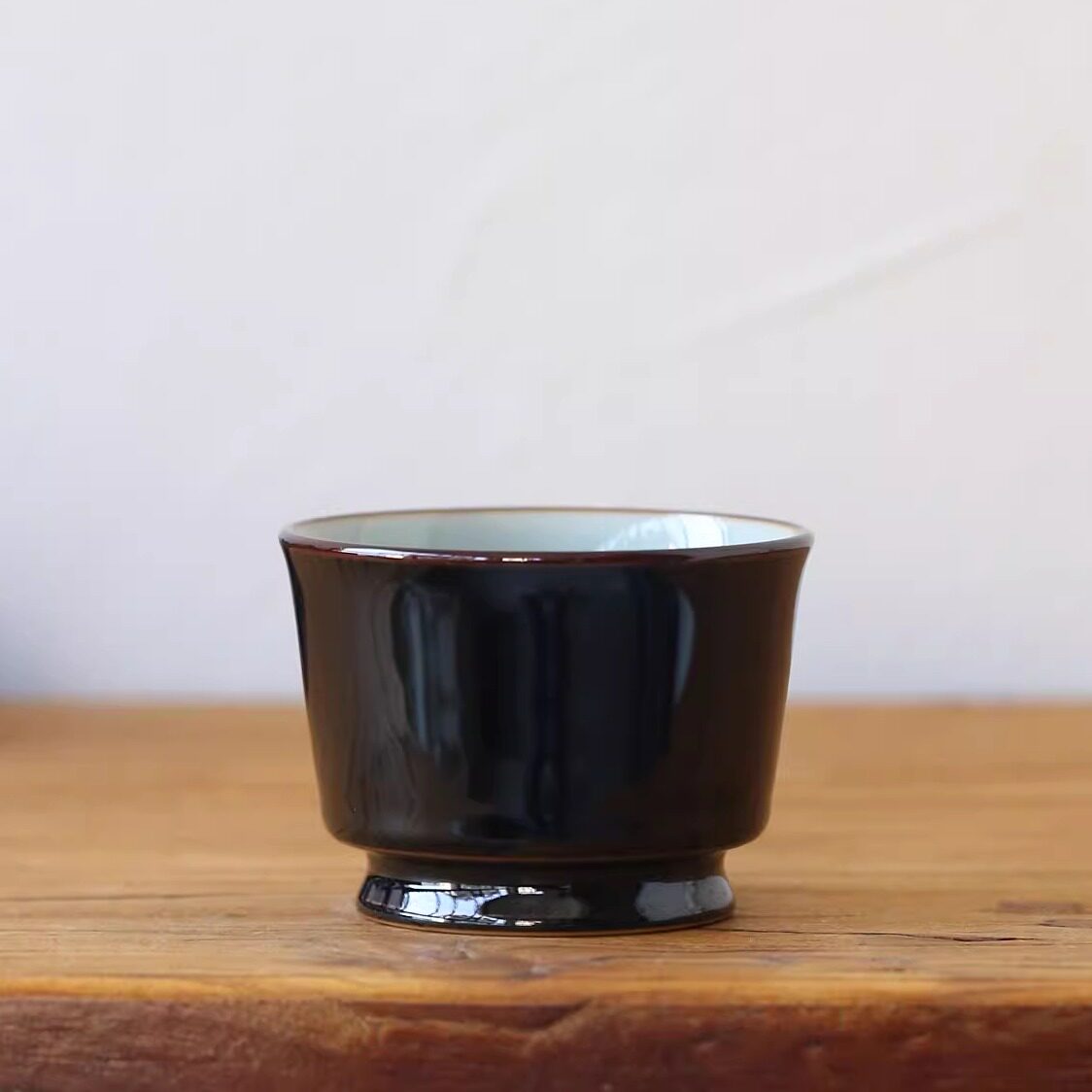 黄灿墨玉容天杯手工青瓷茶杯黑色陶瓷功夫茶具礼盒装单个装品茶杯