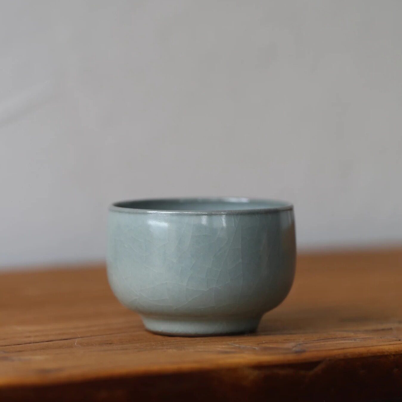 李卡杨铁胎哥窑中式青瓷茶杯纯手工龙泉瓷器简约风礼盒装茶具140c