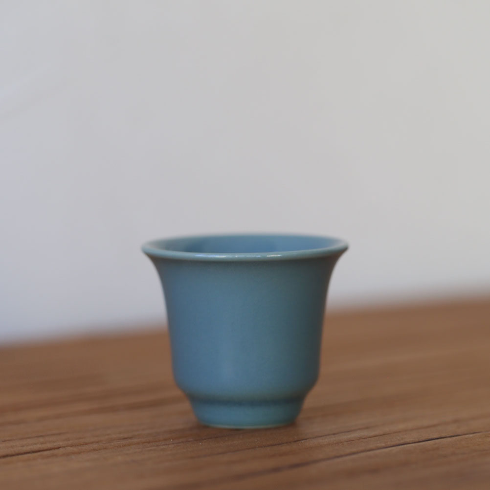 廖道平手工青瓷高端手工闻香杯主人杯功夫茶具岩茶杯品茗杯礼品