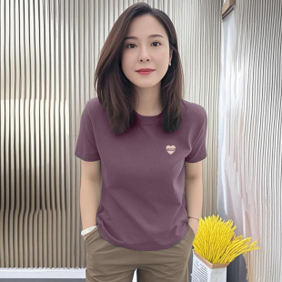 显瘦印花半袖 短袖 欧货洋气减龄修身 新款 体恤上衣 T恤女士2025夏季