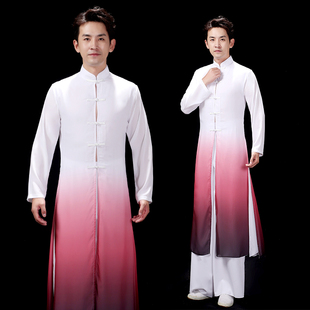 水墨古典舞艺考演出服咏春赞武术宗师表演练功服舞蹈飘逸太极服男