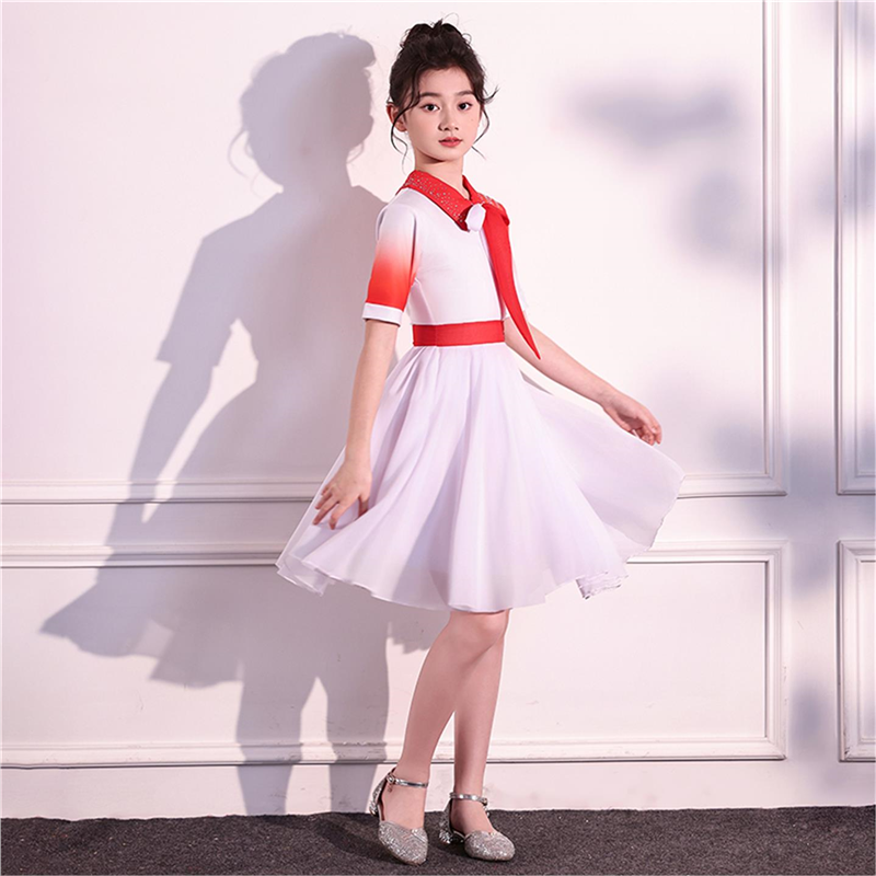 六一儿童合唱服中小学生团体比赛诗歌朗诵班服表演服主持演讲礼服