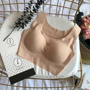 安心free bra 日本一片式无痕内衣无钢圈抹胸运动聚拢女睡眠文胸